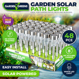 Garden Greens 48PCE Solar Garden/Path Lights Weather Proof Design White LED
